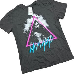 Women's Dark Gray Lady Gaga Short Sleeve Graphic T-Shirt - Size Small - NWT